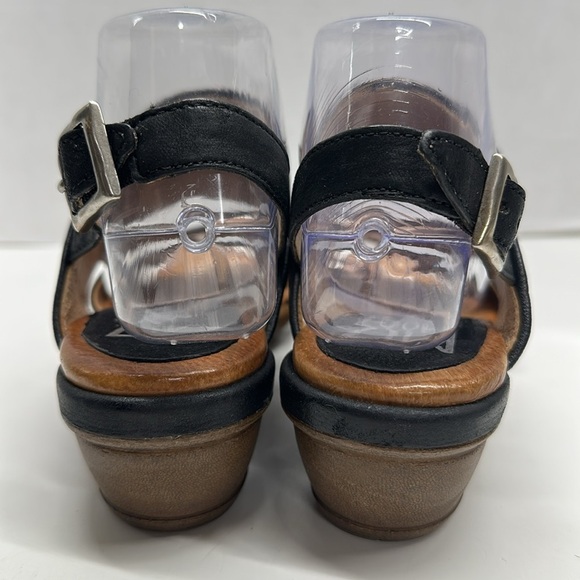 Miz Mooz Constance Sandals Shoes Open Toe Ankle Strap Braided Leather Black US 7 - Picture 4 of 9